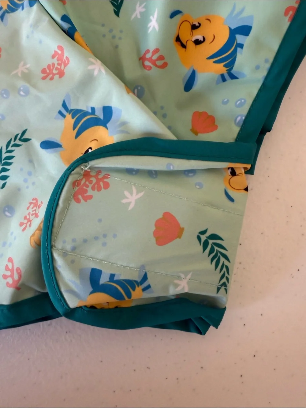Chewy Disney Dog XXL Little Mermaid Flounder Seafoam Raincoat